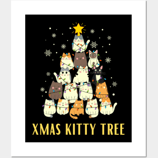 Xmas Kitty Tree Posters and Art